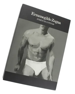 Ermenegildo Zegna Underwear White Stretch Cotton Midi Brief - XXL