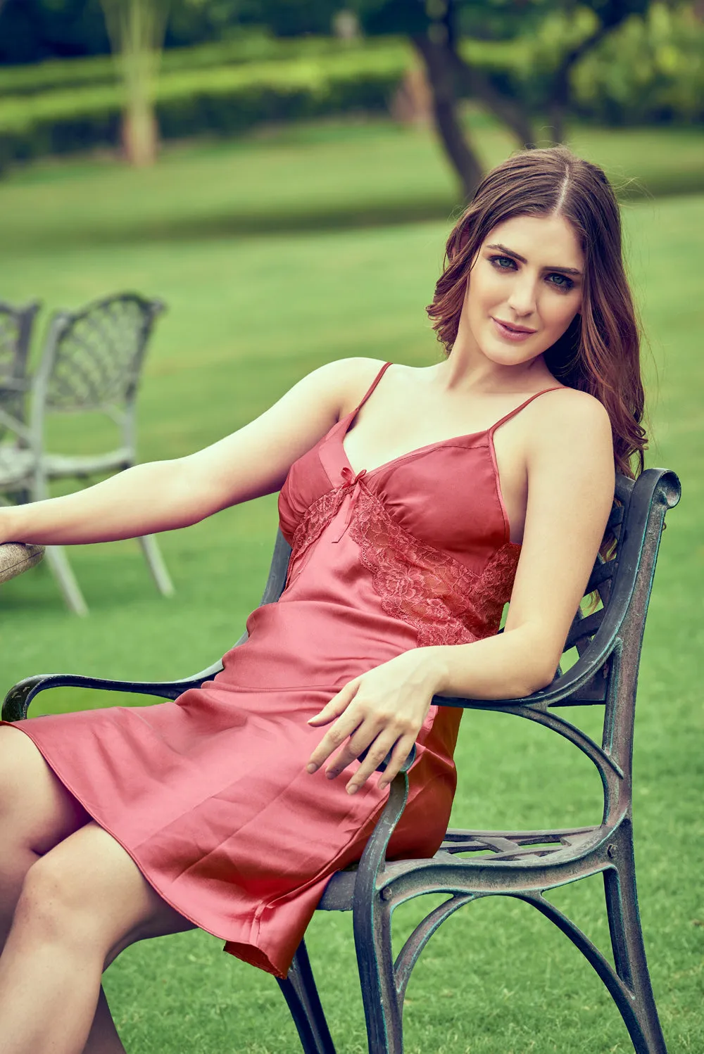 Marseille Satin Chemise & Robe Nightgown set