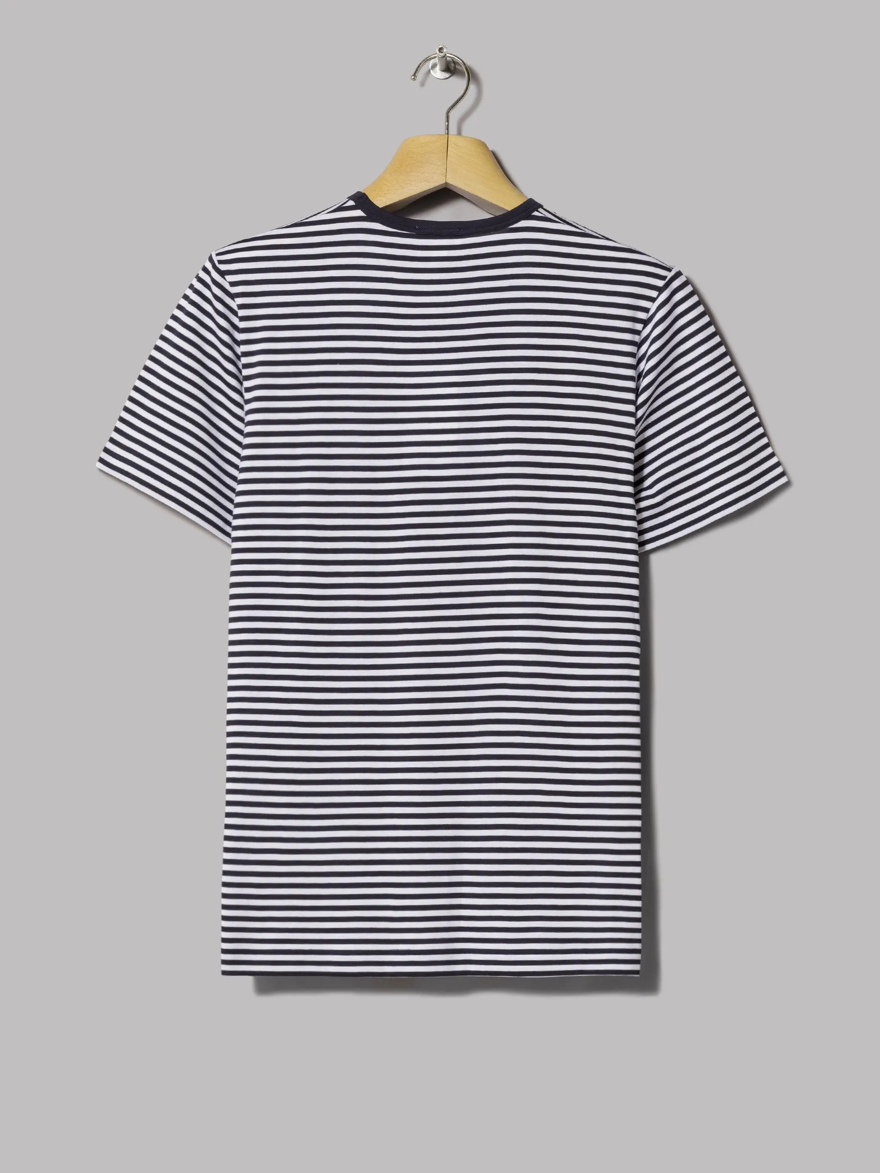 Sunspel Crew Neck T-Shirt (White / Navy)
